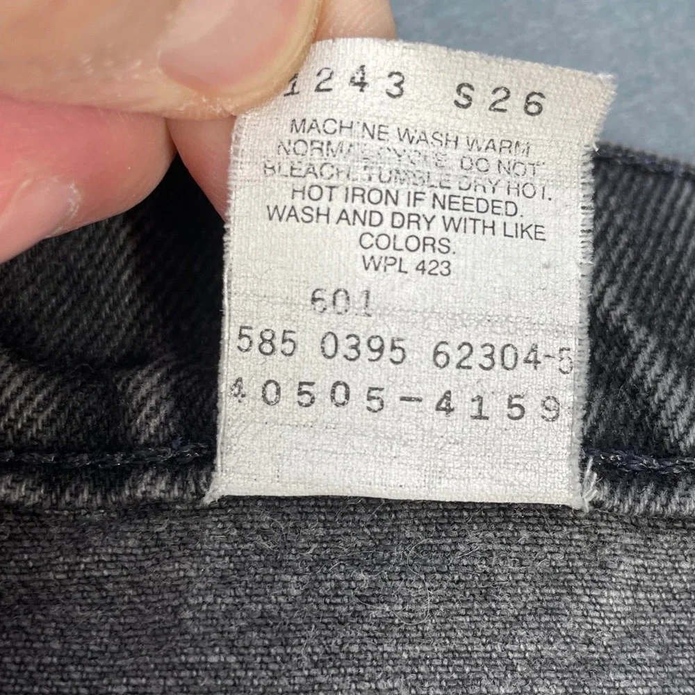 Levi's Black 505 Orange Tab Faded Vintage Distressed Jeans Men 38x30 READ